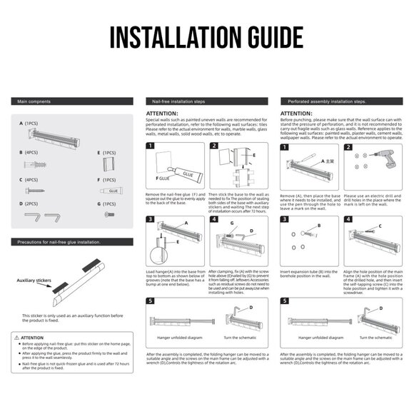 SOGA 127.5cm Wall-Mounted Clothing Dry Rack - Picture 10 of 10